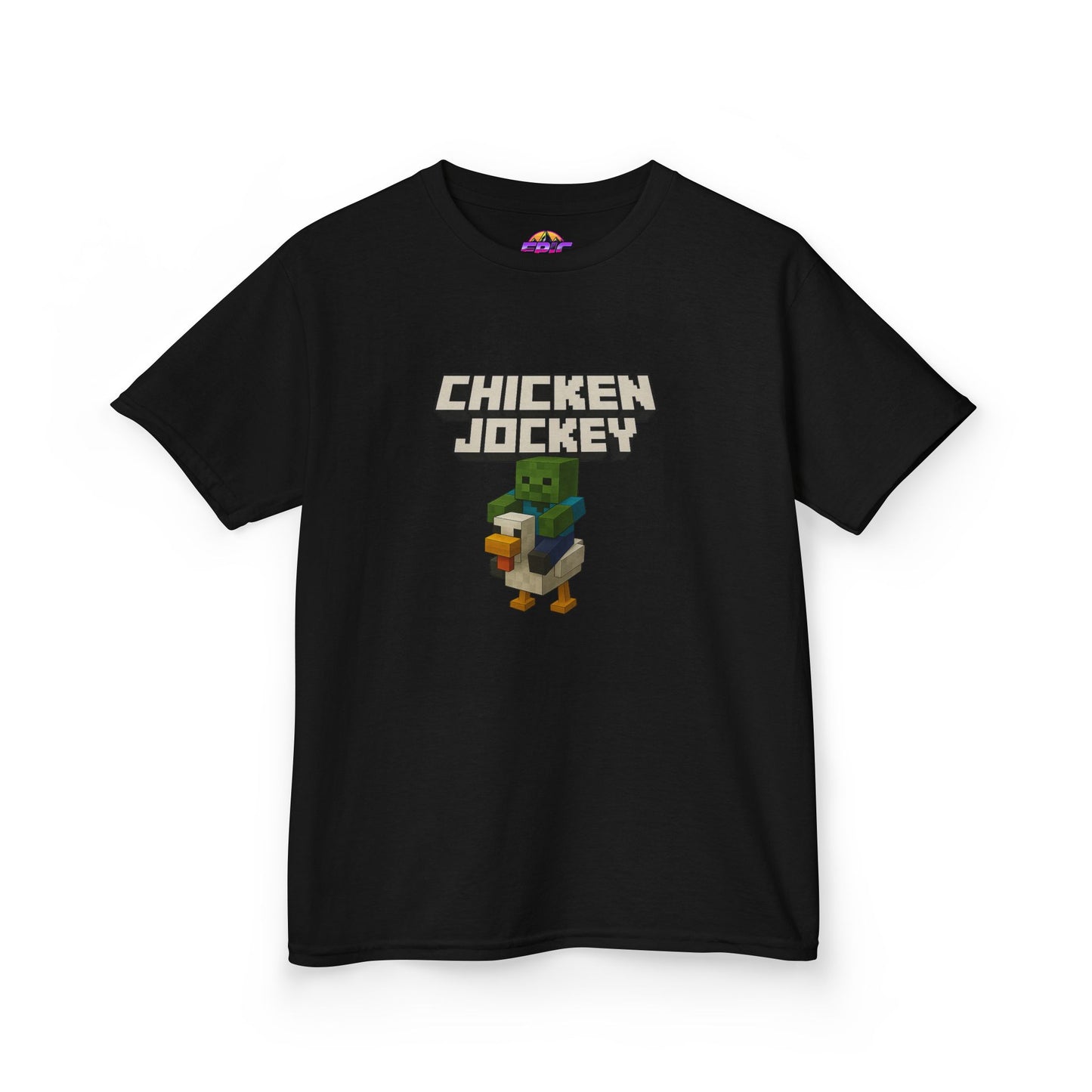 Kids Minecraft Chicken Jockey T-Shirt – Funny Gamer Tee, Animal Lover Gift, Cool Pixel Art Shirt