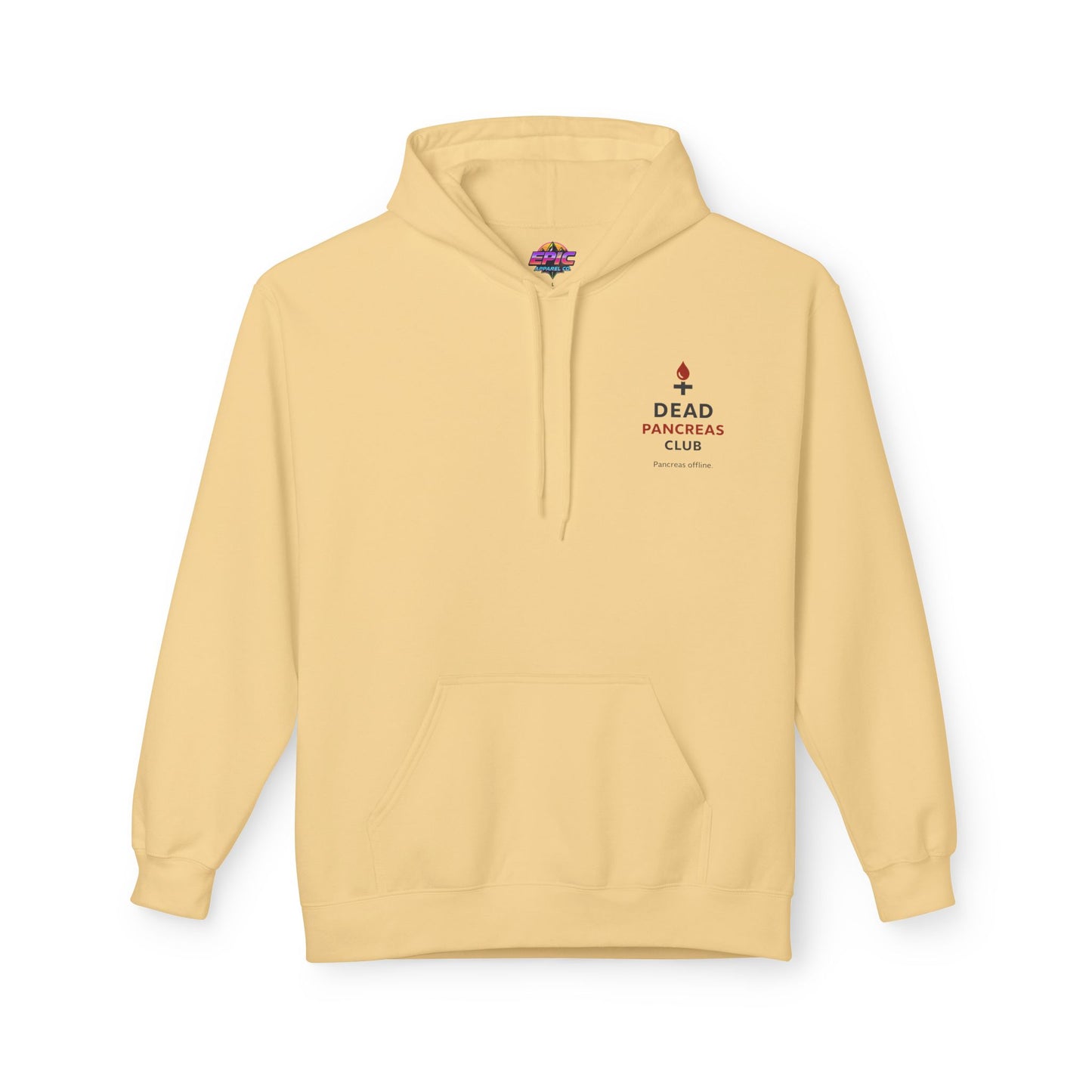 Dead Pancakes Club Hoodie — Minimal Chest Logo Casual Pullover
