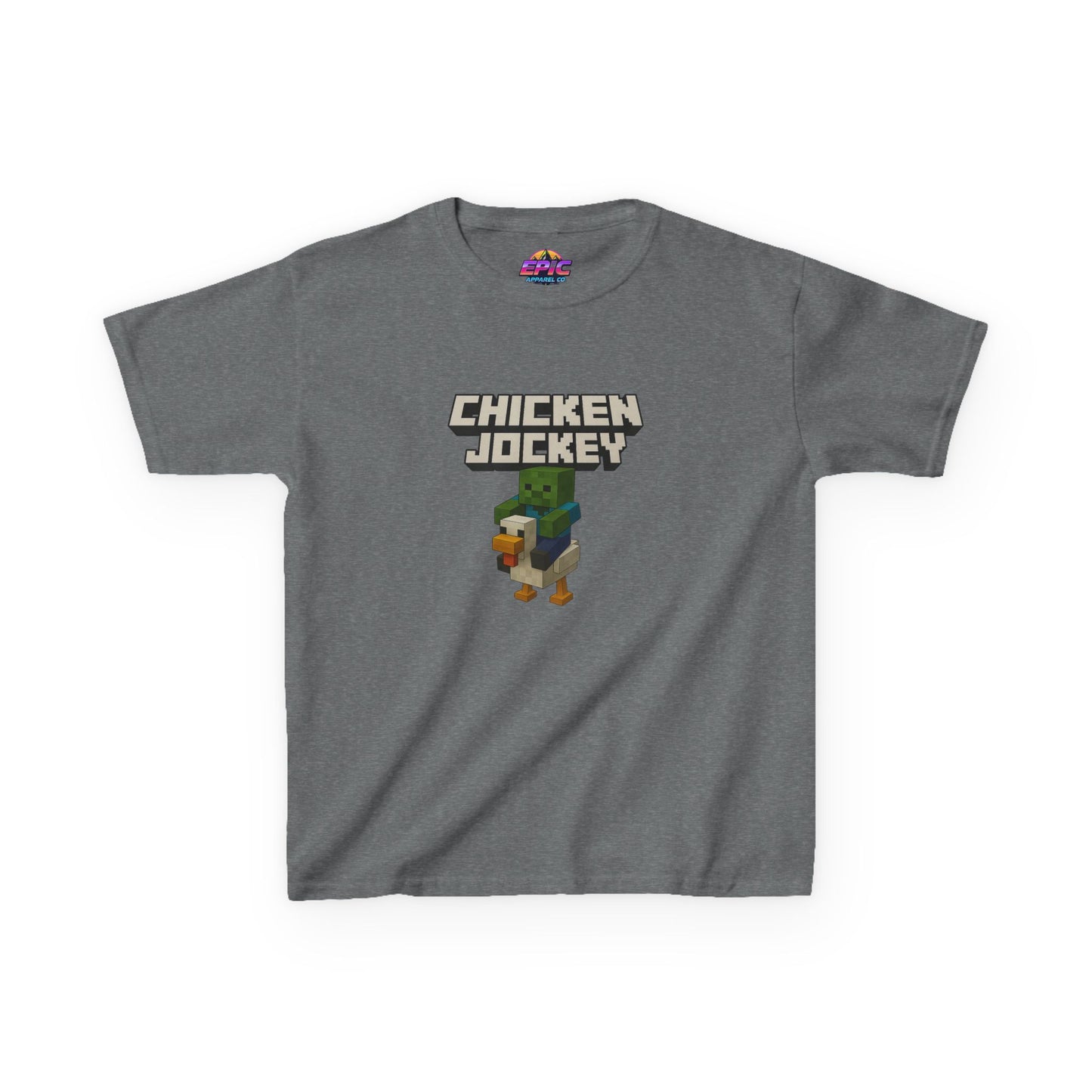 Kids Minecraft Chicken Jockey T-Shirt – Funny Gamer Tee, Animal Lover Gift, Cool Pixel Art Shirt
