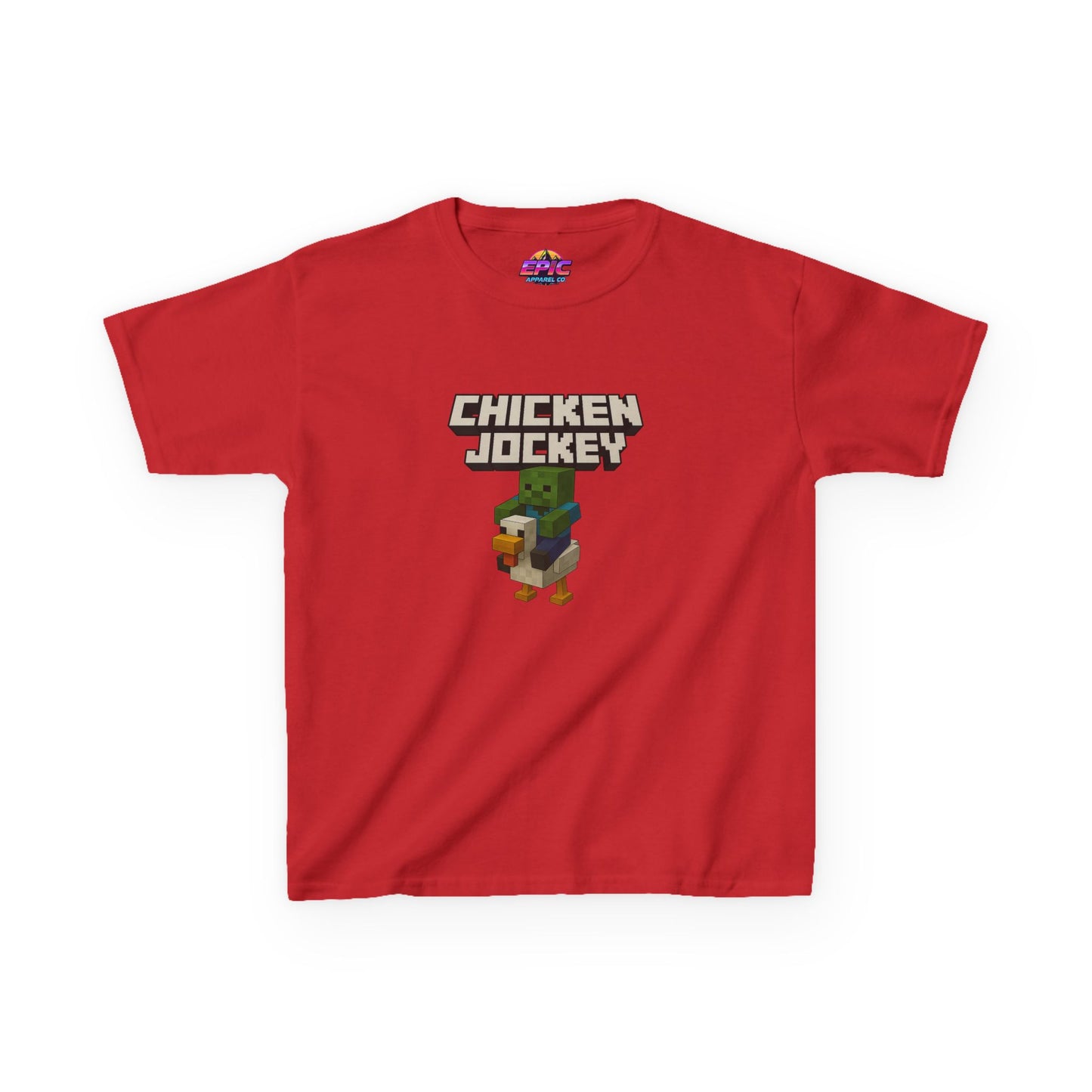 Kids Minecraft Chicken Jockey T-Shirt – Funny Gamer Tee, Animal Lover Gift, Cool Pixel Art Shirt