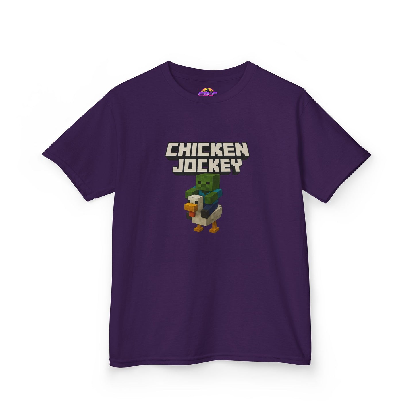 Kids Minecraft Chicken Jockey T-Shirt – Funny Gamer Tee, Animal Lover Gift, Cool Pixel Art Shirt