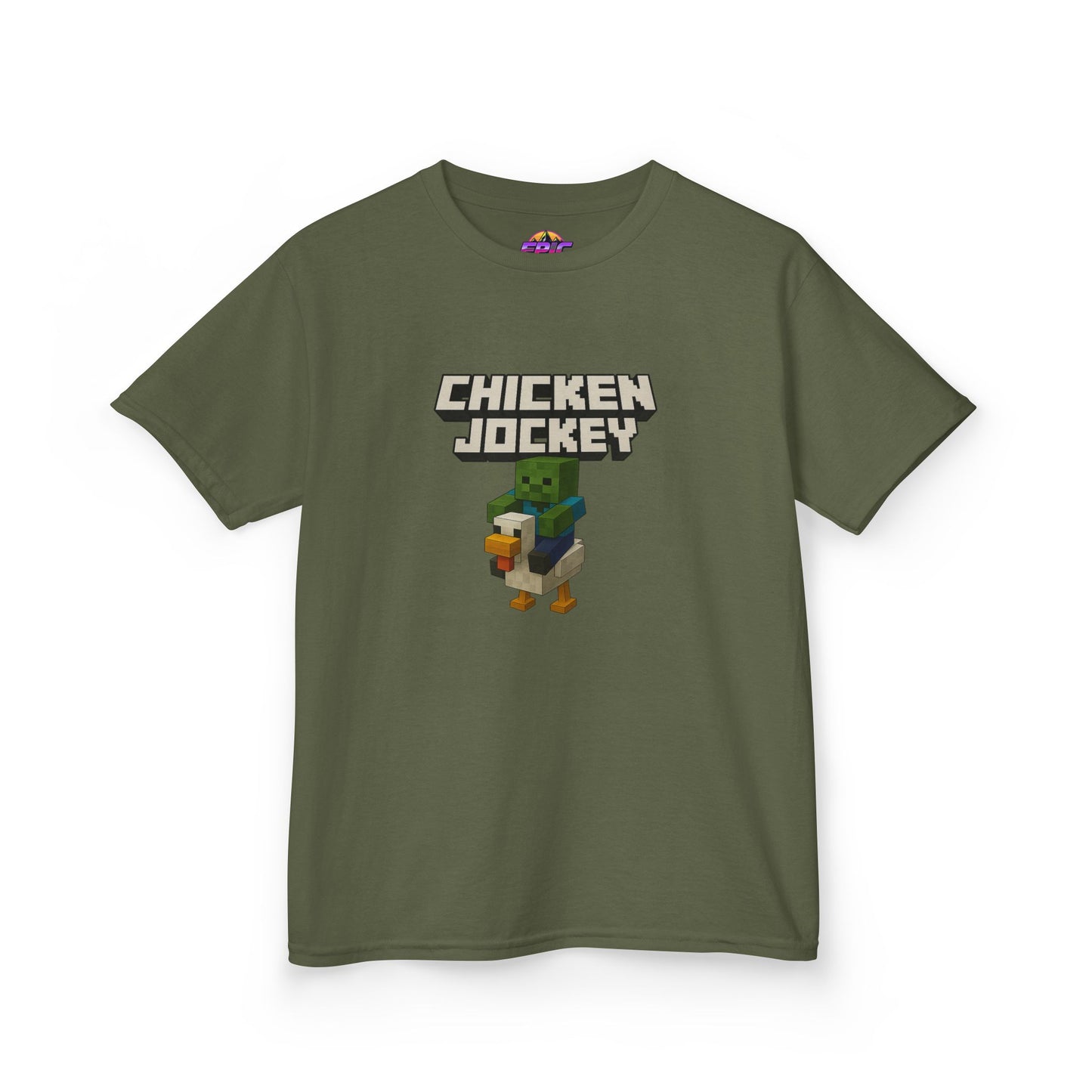 Kids Minecraft Chicken Jockey T-Shirt – Funny Gamer Tee, Animal Lover Gift, Cool Pixel Art Shirt