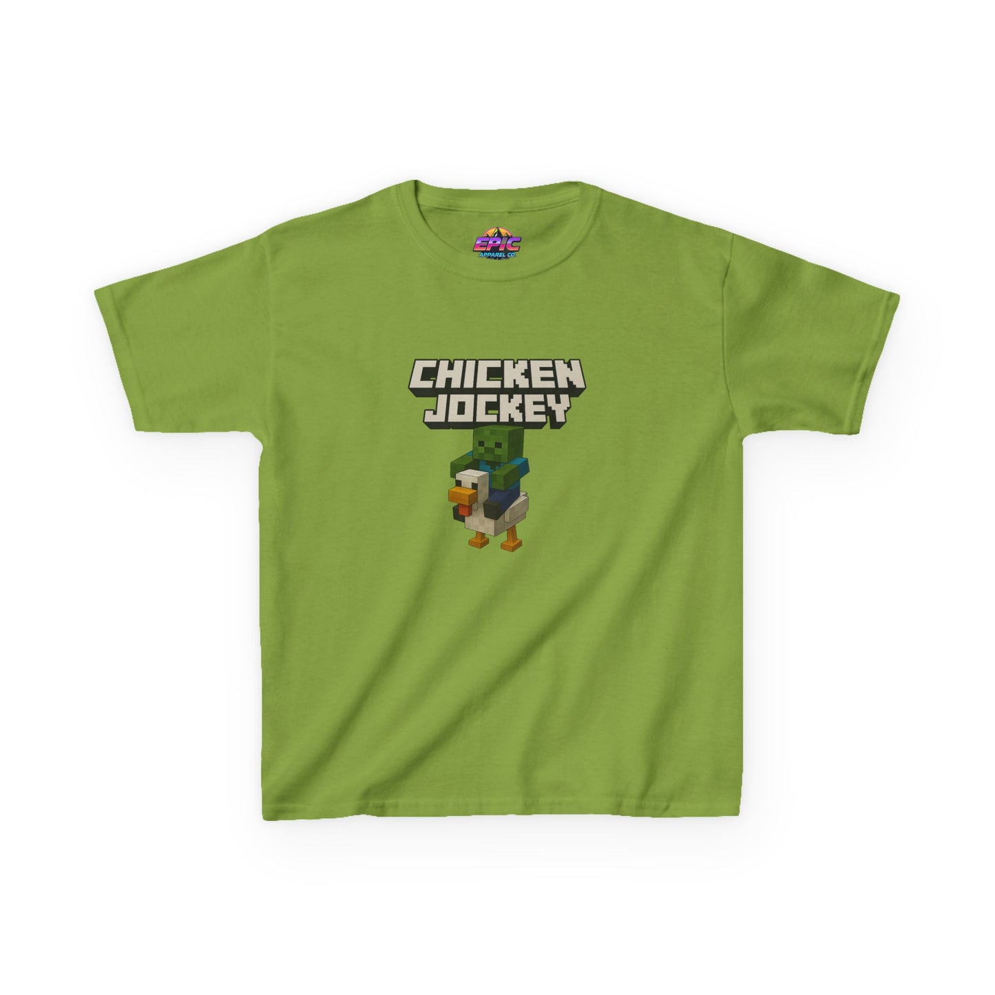 Kids Minecraft Chicken Jockey T-Shirt – Funny Gamer Tee, Animal Lover Gift, Cool Pixel Art Shirt