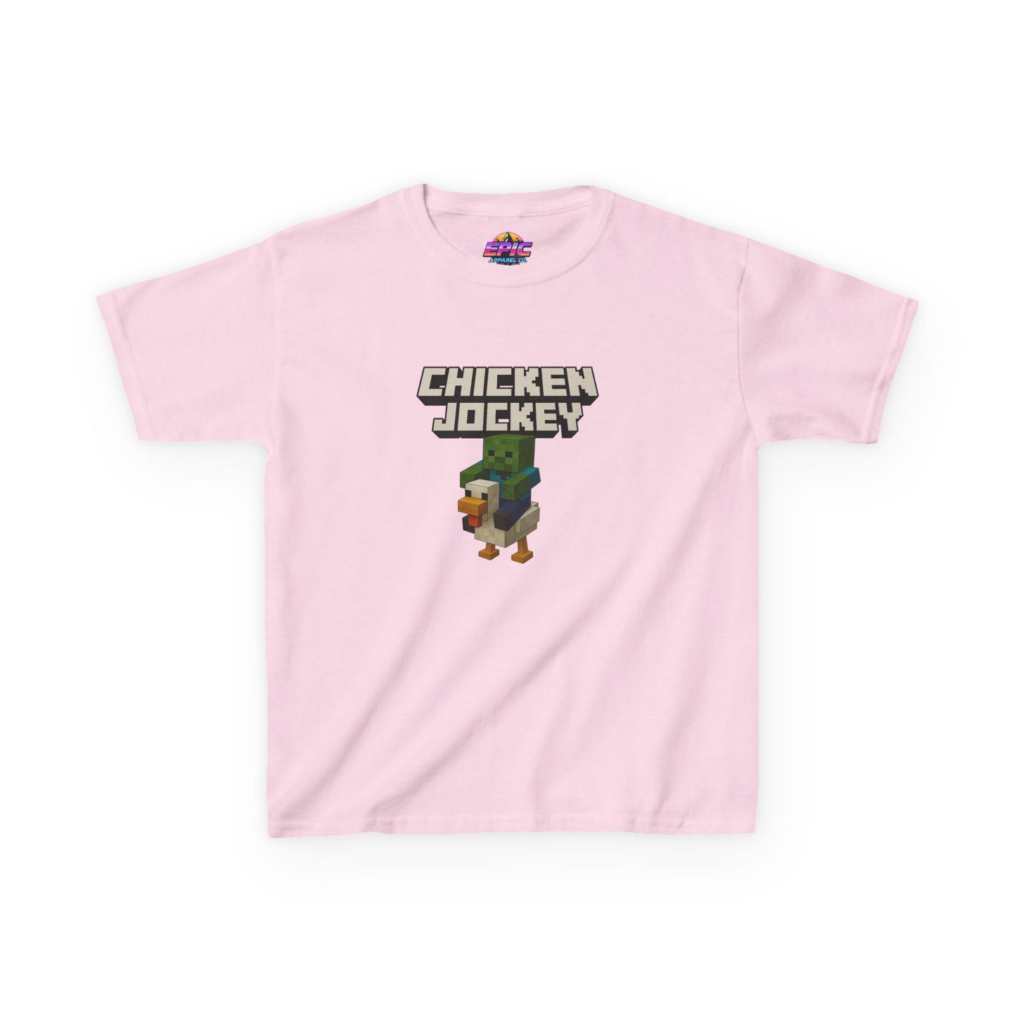 Kids Minecraft Chicken Jockey T-Shirt – Funny Gamer Tee, Animal Lover Gift, Cool Pixel Art Shirt
