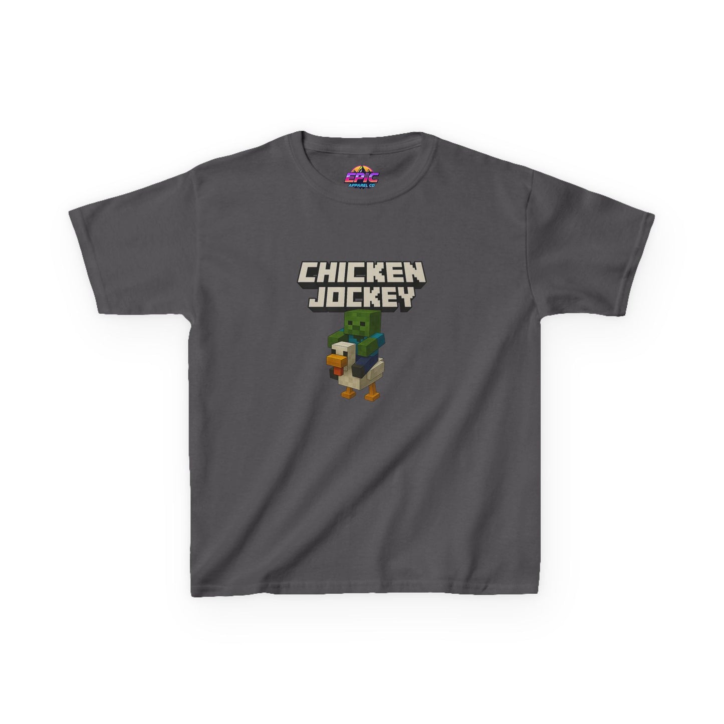 Kids Minecraft Chicken Jockey T-Shirt – Funny Gamer Tee, Animal Lover Gift, Cool Pixel Art Shirt