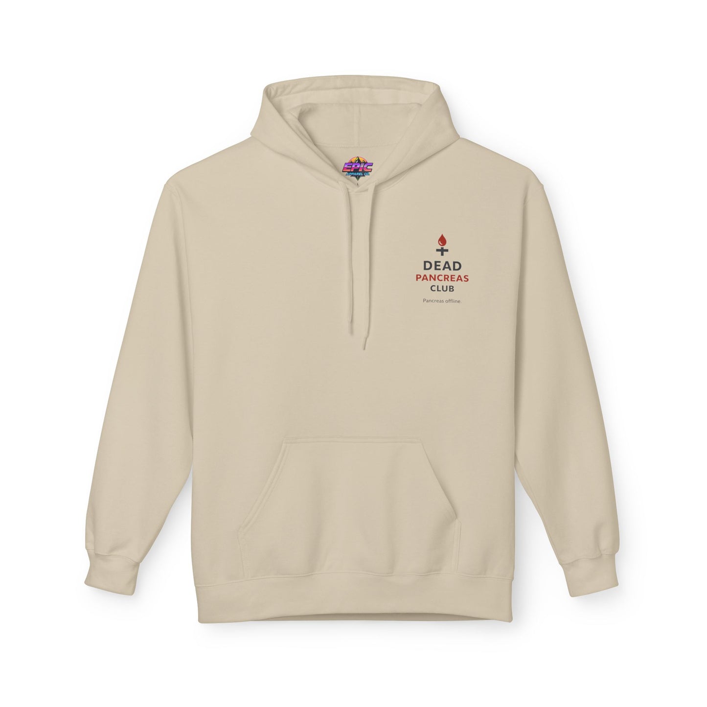 Dead Pancakes Club Hoodie — Minimal Chest Logo Casual Pullover