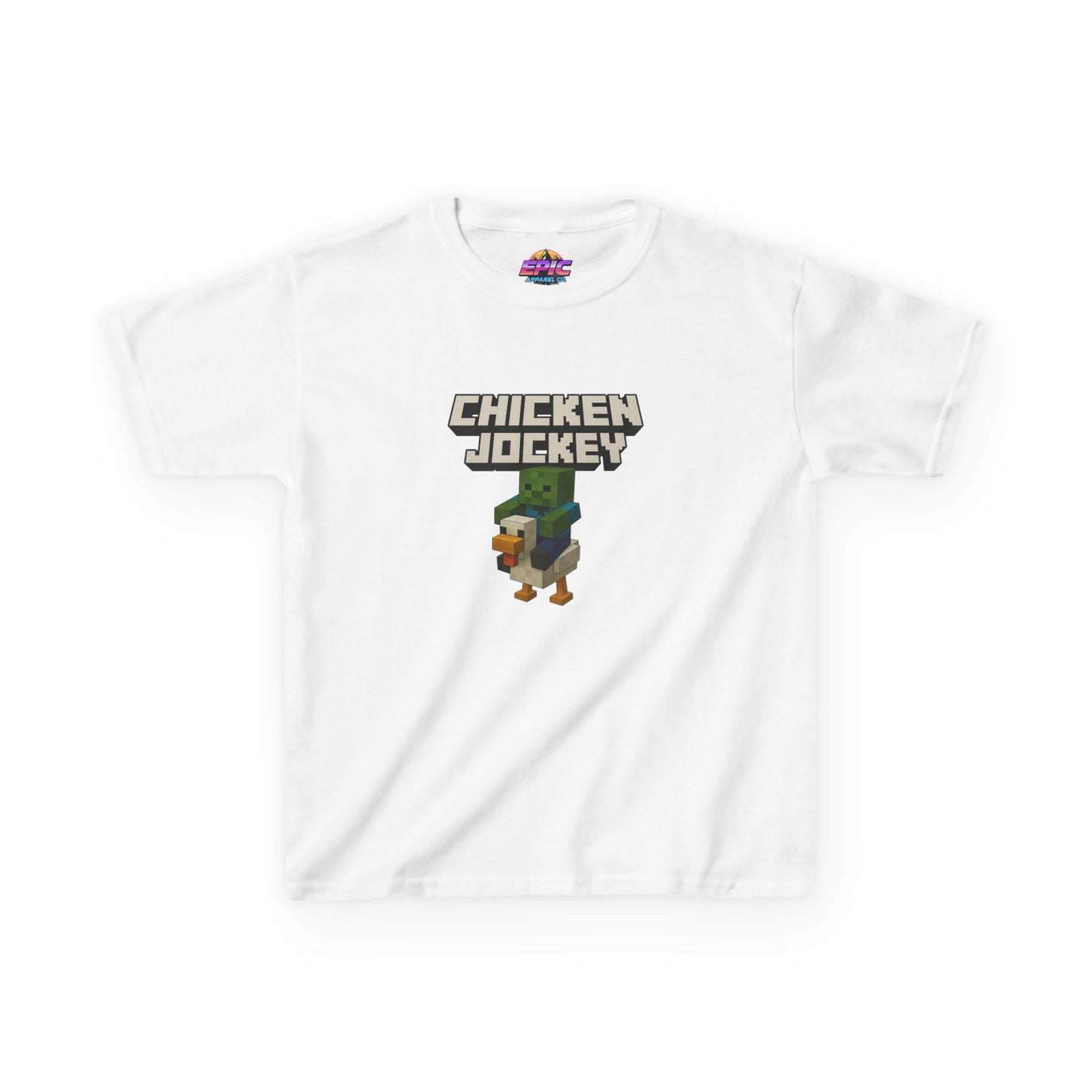 Kids Minecraft Chicken Jockey T-Shirt – Funny Gamer Tee, Animal Lover Gift, Cool Pixel Art Shirt